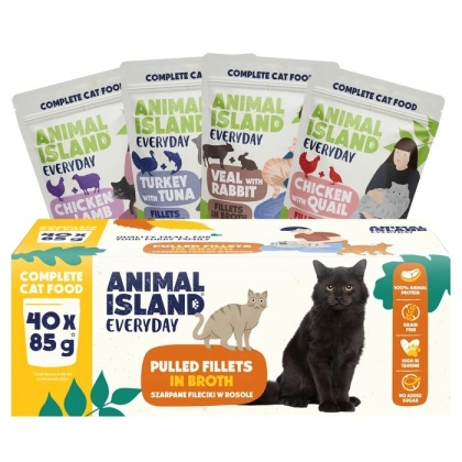 Animal Island 40x85g MIX smaków saszetki fileciki w sosie