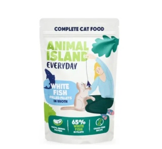 Animal Island 40x85g saszetki - Biała Ryba fileciki w rosole