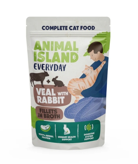 Animal Island Saszetki Indyk i tuńczyk oraz Cielęcina i Królik 4x85g