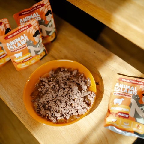 Animal Island Zestaw saszetek - karma mokra dla kota monoproteina Jagnięcina 10x100g