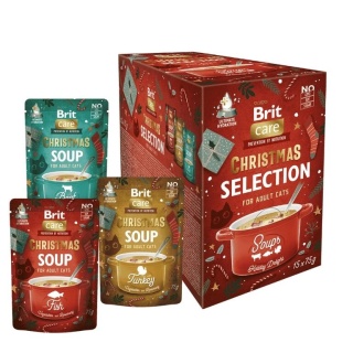 Brit CARE CAT Świąteczne Zupki MULTIPACK Mix smaków 15x75g