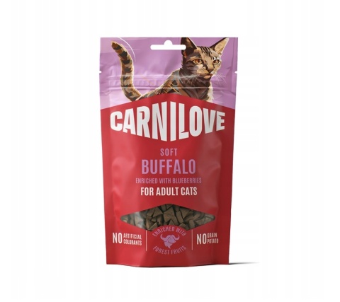 CARNILOVE CAT Snack- Bawół z jagodami 50g