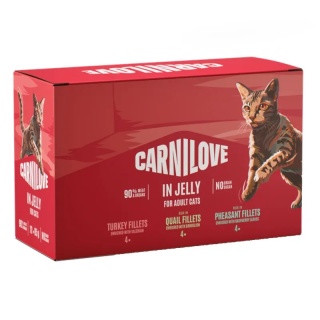 CARNILOVE CAT zestaw saszetek w galaretce - Multipack 12x85g mix saszetki dla kota
