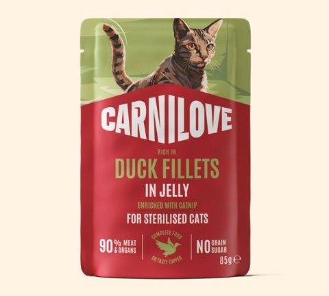Carnilove Cat Jelly kaczka z kocimiętką - filety w galaretce saszetka 85g