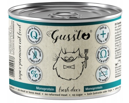 GUSSTO Świeży Jeleń, karma premium monoproteinowa 200g