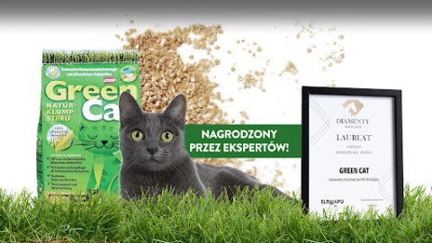 Green Cat Żwirek kukurydziany dla kota 24L - żwirek zbrylający drobnoziarnisty