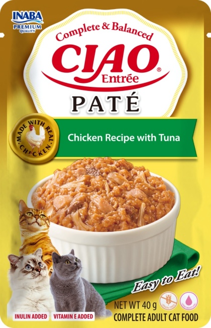 INABA Ciao Entrée Paté - Kremowa Zupa dla kotów kurczak i tuńczyk 40g