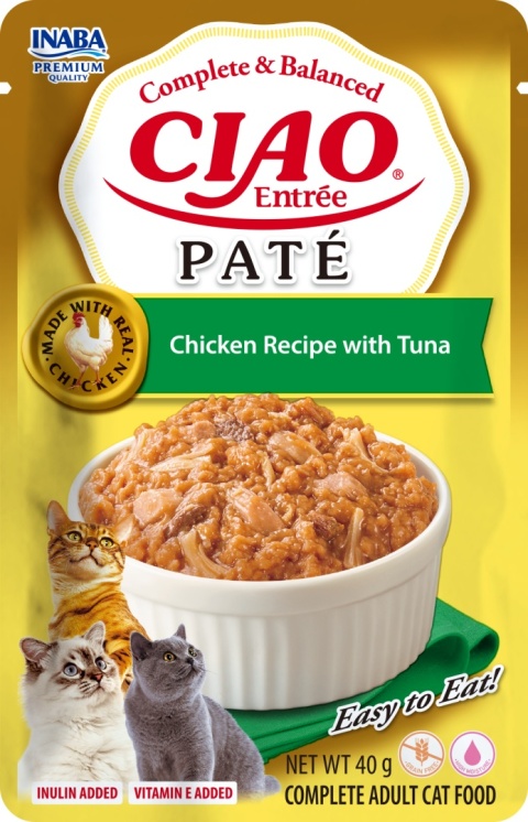 INABA Ciao Entrée Paté - Kremowa Zupa dla kotów kurczak i tuńczyk 40g
