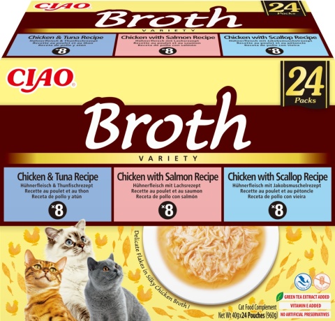 Inaba Ciao Broth Box Mix Smaków 24 sztuki - zupki 960 g