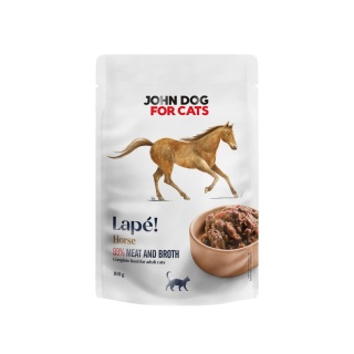 John Dog for Cats Lape Konina Zestaw saszetek 10x100g monobiałkowa karma mokra dla kota