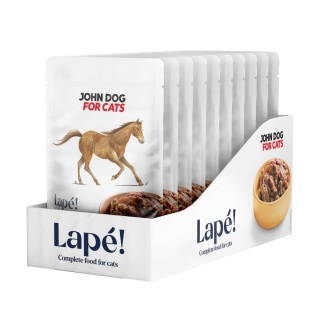 John Dog for Cats Lape Konina Zestaw saszetek 10x100g monobiałkowa karma mokra dla kota