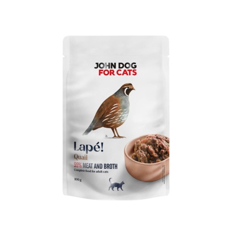 John Dog for Cats Lape Przepiórka Zestaw saszetek 10x100g monobiałkowa karma mokra dla kota