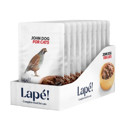John Dog for Cats Lape Przepiórka Zestaw saszetek 10x100g monobiałkowa karma mokra dla kota