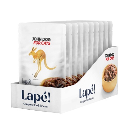John Dog for Cats Lape Kangur Zestaw saszetek 10x100g monobiałkowa karma mokra dla kota