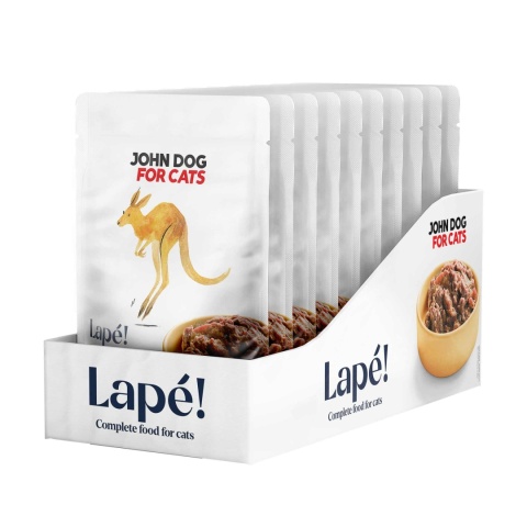 John Dog for Cats Lape Kangur Zestaw saszetek 10x100g monobiałkowa karma mokra dla kota