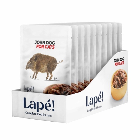 John Dog for Cats Lape Dzik Zestaw saszetek 10x100g monobiałkowa karma mokra dla kota