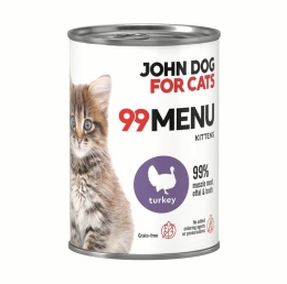 Karma mokra 99 MENU John Dog for Cats dla kociąt Indyk 400g
