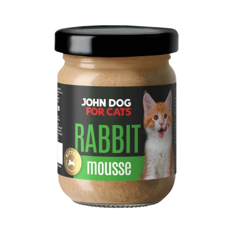 Karma mokra Kitten pełnoporcjowa dla kociąt John Dog for Cats MUS 100g - królik