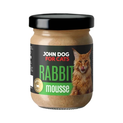 Karma mokra pełnoporcjowa dla kotów John Dog for Cats mus 100g - królik