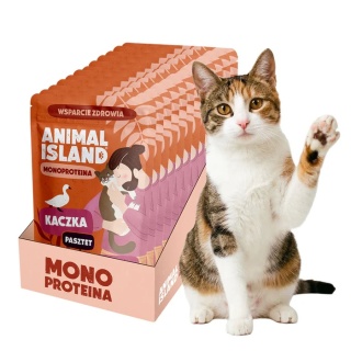 Animal Island Zestaw saszetek - karma mokra dla kota monoproteina kaczka 10x100g
