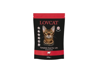 Lovcat Kompletna karma dla kota wołowina, saszetka 100g