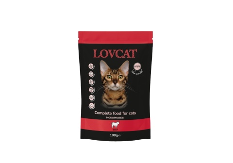 Lovcat Kompletna karma dla kota wołowina, saszetka 100g