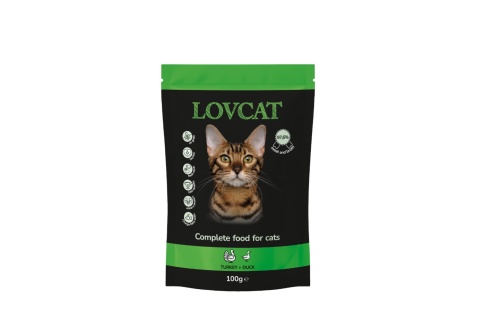 Lovcat Kompletna karma dla kota indyk z kaczką, saszetka 100g