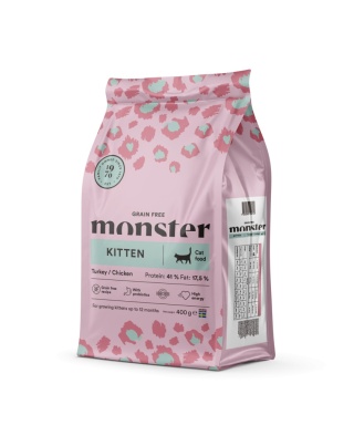 Monster Cat Grain Free Kitten 400g- Bezzbożowa karma dla kociąt z kurczakiem i indykiem