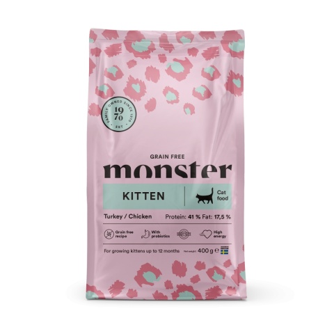 Monster Cat Grain Free Kitten 400g- Bezzbożowa karma dla kociąt z kurczakiem i indykiem