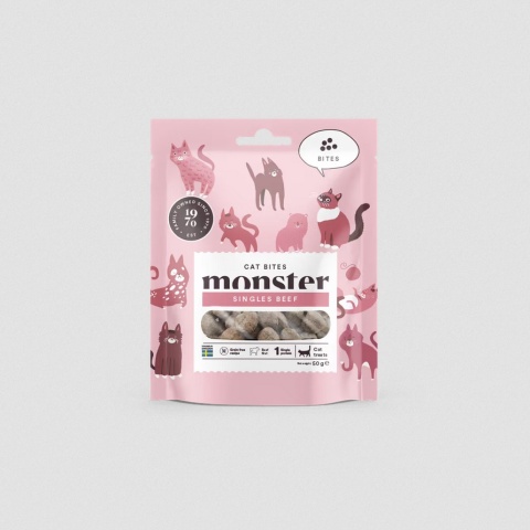 Monster Cat Bites Beef - Przysmaki dla kota Wołowina 50g