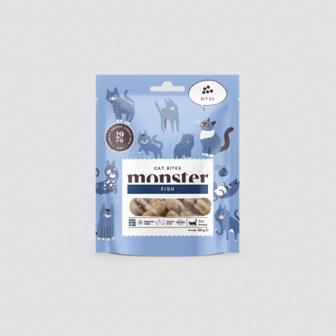 Monster Cat Bites Chicken - Przysmaki dla kota Kurczak i Ryby 50g