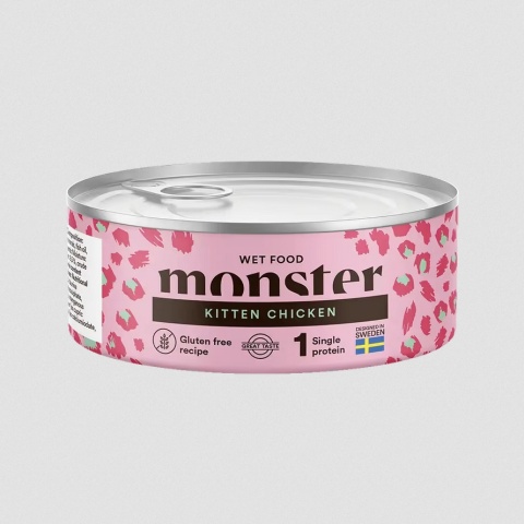 Monster Cat Kitten Chicken -karma mokra Monobiałkowa dla kociąt Kurczak 100g
