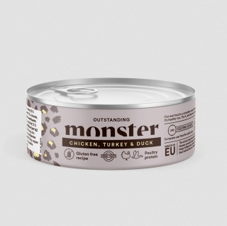 Monster Cat Adult Multi Protein Chicken, Turkey & Duck - karma mokra Kurczak, Indyk i Kaczka 100g