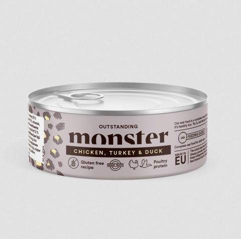 Monster Cat Adult Multi Protein Chicken, Turkey & Duck - karma mokra Kurczak, Indyk i Kaczka 100g