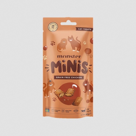 Monster Cat Minis Grain Free Chicken- Przysmaki dla kota Kurczak 60g