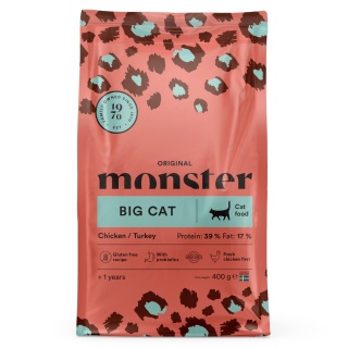 Monster Cat Original Big Cat- Bezzbożowa karma dla dorosłych dużych ras kotów z Indykiem i Kurczakiem