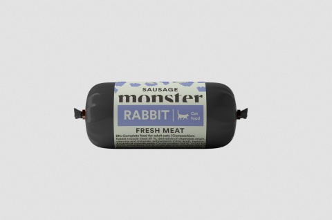 Monster Cat Sausage Rabbit -karma mokra Monobiałkowa Królik 80 g