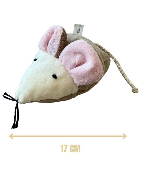 Myszka Kopacz 17 cm z kocimiętką oraz sekretną mieszanką ziół, Design By Mykotek