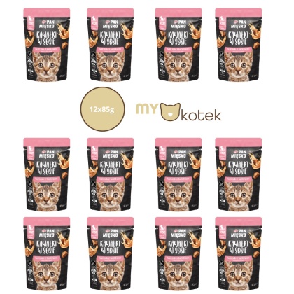 PAN MIĘSKO Zestaw Saszetek dla kociąt kawałki w sosie - Kurczak z królikiem 12x85 g