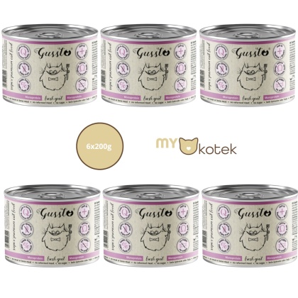 Zestaw GUSSTO Świeża Kozina, karma premium Monoproteinowa 6x200g