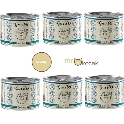 Zestaw GUSSTO Świeży Jeleń, karma premium Monoproteinowa 6x200g