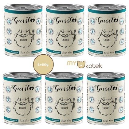 Zestaw GUSSTO Świeży Jeleń, karma premium Monoproteinowa 6x400g