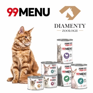 Zestaw Karma mokra MENU dla kociąt 99 John Dog for Cats 6x400g Indyk