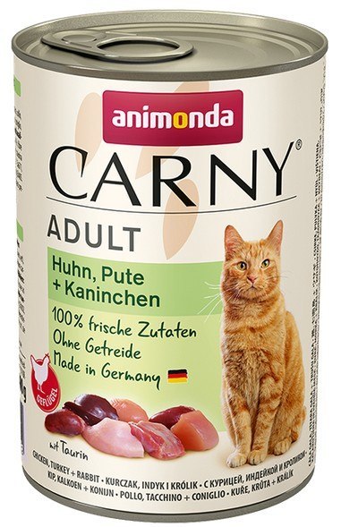 Animonda Carny Adult Kurczak, Indyk + Królik puszka 400g Animonda Carny Adult Kurczak, Indyk + Królik puszka 400g