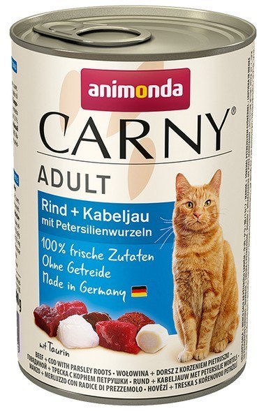 Animonda Carny Adult Wołowina, Dorsz + Korzeń pietruszki puszka 400g Animonda Carny Adult Wołowina, Dorsz + Korzeń pietruszki puszka 400g