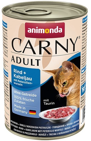 Animonda Carny Adult Wołowina, Dorsz + Korzeń pietruszki puszka 400g Animonda Carny Adult Wołowina, Dorsz + Korzeń pietruszki puszka 400g