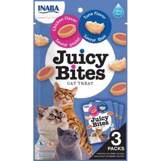 INABA JUICY BITES Wilgotne przysmaki dla kota tuńczyk z kurczakiem 3x11,3g