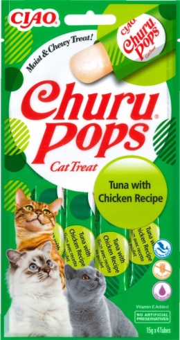 INABA CHURU Pops przysmaki dla kota tuńczyk z kurczakiem galaretka 4x15g