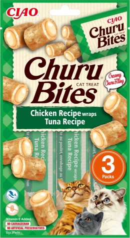 INABA CHURU BITES przysmaki dla kota kurczak z tuńczykiem 3x10g