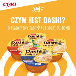 INABA Dashi Delights mus kurczak z płatkami tuńczyka Bonito 70g zupka
